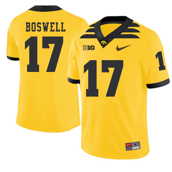 2019 Men #17 Cedric Boswell Iowa Hawkeyes College Football Alternate Jerseys Sale-Gold